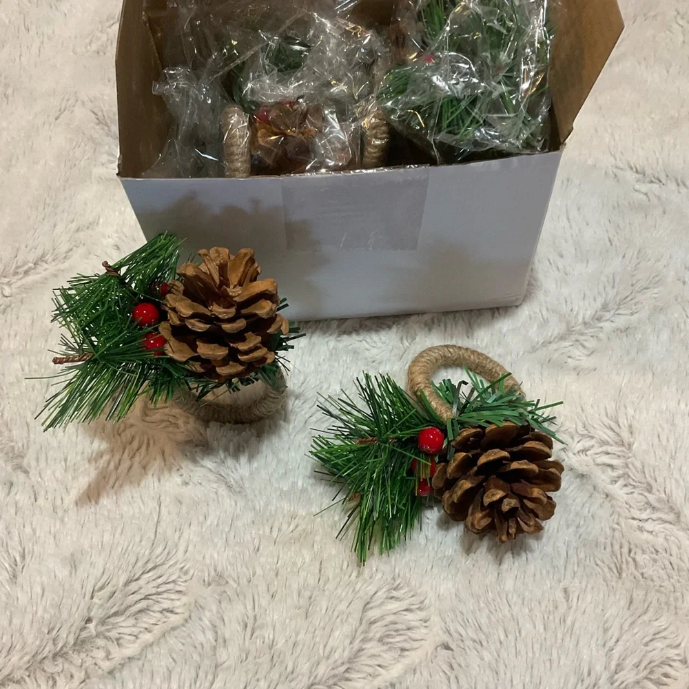 Set of Six Christmas Napkins Rings